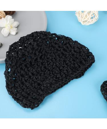 Etercycle 2-Piece Black Mesh Crochet Hair Net Snoods - Soft Rayon Knit Crochet Hair Cover for Women - Buy Online on SooperMarket.com