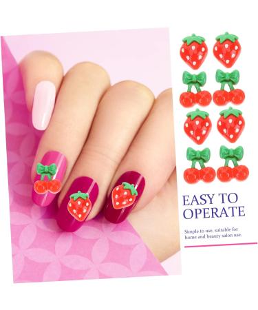 FRCOLOR 300 Pcs Nail Fruits Decoration Strawberry Nail Tool Lip Gloss Hand Cherry Slices Fruit Flatback Travel Bottles for Toiletries Nail Fruit Slices Pineapple Accessories Red Resin 3d - Buy Online on SooperMarket.com