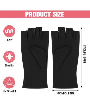 WLLHYF Anti UV Gel Nail Lamp Gloves - Professional Fingerless Protection for Nail Art DIY - Moisturizing Skin Care - 1 Pair - Buy Online on SooperMarket.com