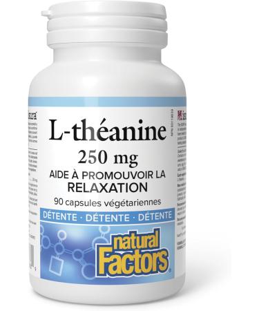 Natural Factors L-Theanine 250 mg 90 vegetarian capsules Helps Promote Relaxation One-per-Day Non-Drowsy - Buy Online on SooperMarket.com