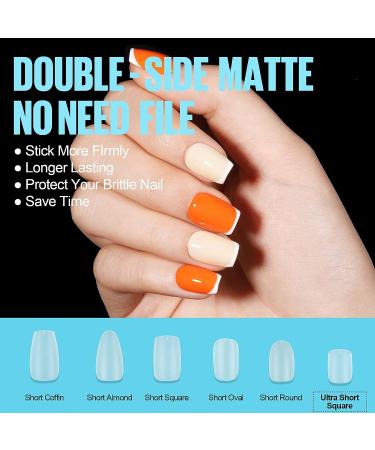 TOMICCA Extra Short Coffin Nail Tips - 450Pcs Soft Gel Tips for Nail Extension | Matte Finish Fake Nails in 15 Sizes with Storage Box - Buy Online on SooperMarket.com