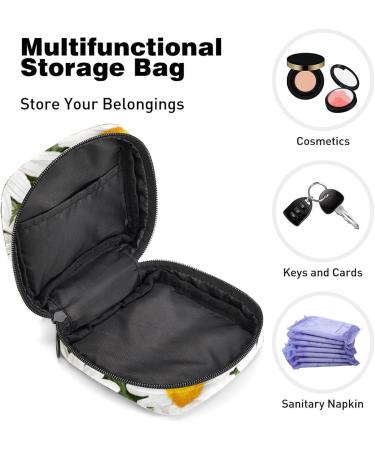 Chamomile Leaf Pattern Sanitary Napkin Storage Bag - Multi-Colored Portable Period Pouch for Women and Girls - Buy Online on SooperMarket.com
