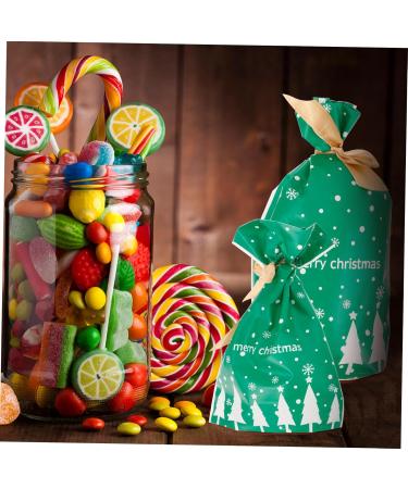 KOMBIUDA Christmas Sack 50pcs Christmas Bag Candy Bags Halloween Candy Christmas Drawstring Bag Snowflake Crisp Ribbon - Buy Online on SooperMarket.com