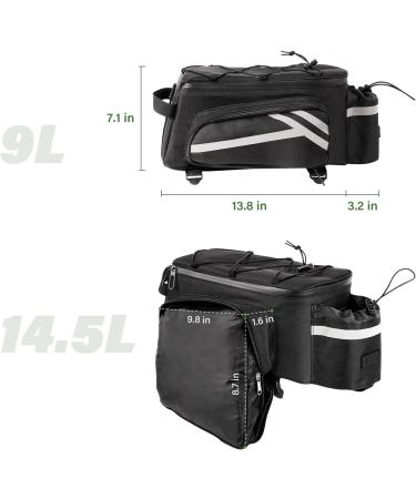 Frephy 14.5L Waterproof Bike Rear Rack Bag with Rain Cover - Ideal for Commuter and Trekking Bikes - Buy Online on SooperMarket.com