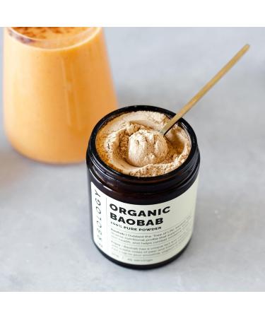 Erbology Organic Baobab Powder 90g - 45 Servings - Skin Health and Immunity Support - Rich in Vitamin C B Vitamins and Polyphenols - Sustainably Sourced Straight from Farm - Vegan - GMO-Free - Buy Online on SooperMarket.com