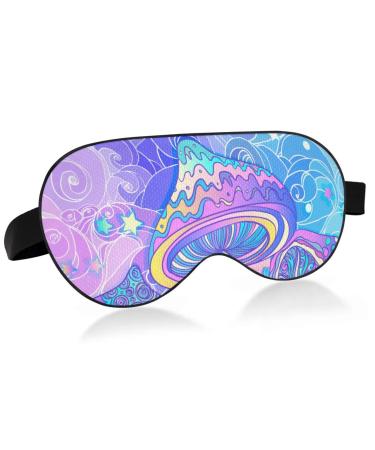 Haskirky Light Blocking Eye Mask Breathable and Adjustable Adult Men and Women Travel on Business Trips Yoga Meditation Light Smooth Comfortable Eye Mask Office Deep Sleep Goodies Magic Mushrooms