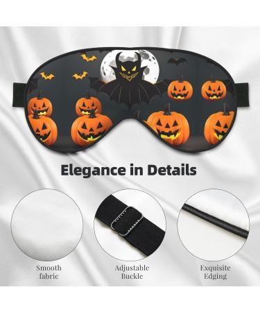 Halloween Moon Bat Pumpkin Print Double-Sided Eye Mask Soft and Light Blocking for Enhancing Sleep Quality - Buy Online on SooperMarket.com