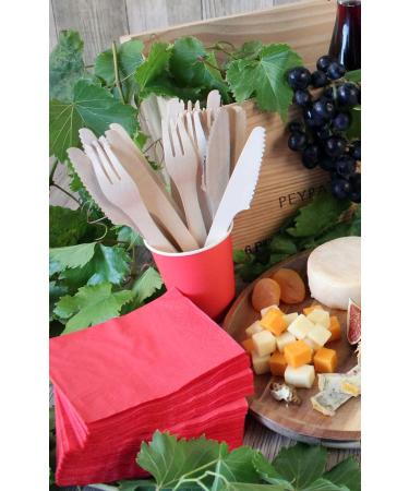LE NAPPAGE 50 Red Airlaid Napkins - 33x33 cm FSC Certified Luxury Cellulose Wadding - International Shipping Available - Buy Online on SooperMarket.com