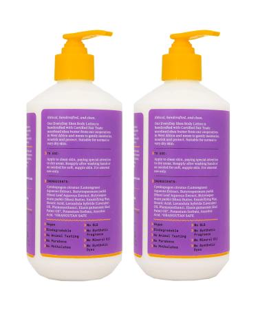 Alaffia Everyday Shea Body Lotion - Moisturizing Support for Normal to Very Dry Skin - Shea Butter and Lemongrass - Fair Trade Lavender - 32 Fl Oz (2 Pack) - Buy Online on SooperMarket.com