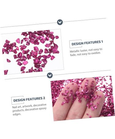 FOYTOKI 1 Glass Chip Nail Manicure DIY Accessories Nail Crushed Glass Epoxy Charms Manicure Charms DIY Charm Fillers Nail Art Accessories DIY Glass Fillers Nail Art Stone 0.5X0.3cm Rosy - Buy Online on SooperMarket.com
