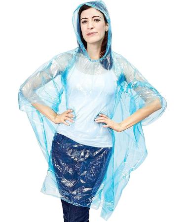Juvale 20-Pack Disposable Clear Rain Ponchos for Adults - Individually Wrapped Emergency Raincoats in Red, Yellow, Blue, Clear, Green - Buy Online on SooperMarket.com
