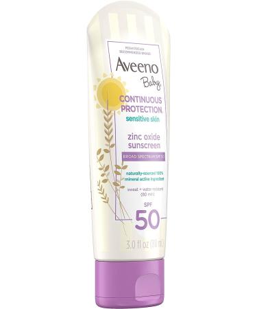 Aveeno Baby Zinc Oxide Mineral Sunscreen Lotion SPF 50, 3 fl. oz, Tear-Free, Paraben-Free - Travel-Size - Buy Online on SooperMarket.com