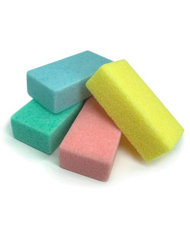 Maryton Pumice Sponge for Feet, Ultimate Pedicure Stone Callus Remover & Foot Scrubber Bulk Pack of 4(Assorted Colors) 4 Count (Pack of 1)