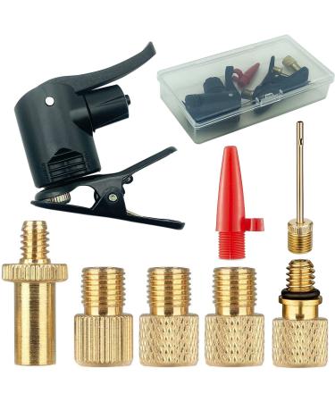 Bicycle valve adapter pump head Multi-valve set bicycle valves adapter with Schraderkopf and clip valve adapter for all bicycle tires SV AV DV French valve bicycle pump football compressor