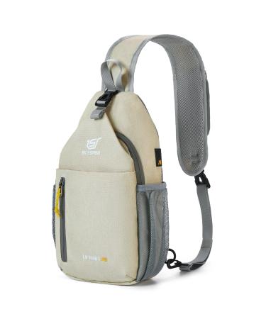 Skysper shoulder bag breast pocket light sling bag small waterproof crossbody shoulder bag for hiking outdoor sports trip urbanx6 beige