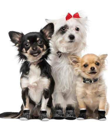 X-Small Dog Indoor Socks - 16 Pieces Anti-Slip Dog Socks with Grips for Hardwood Floors - Buy Online on SooperMarket.com