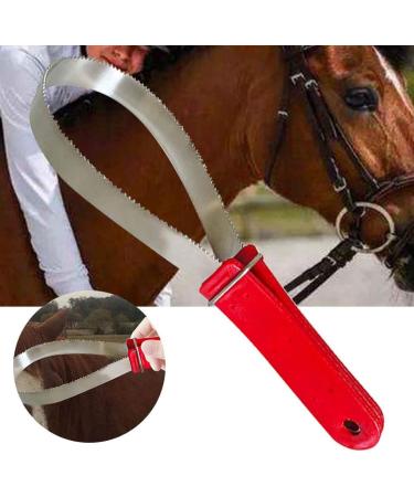 GeKLok Shedding Blade Horse Hair Brush Stainless Steel Dual Sided Blade Shedding Tool Riding Horse Sweat Scraper(Red) - Buy Online on SooperMarket.com