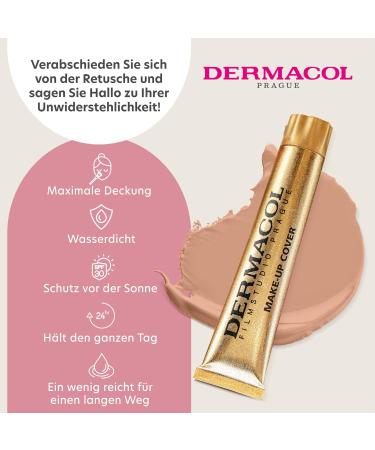 Dermacol Full Coverage Liquid Foundation SPF 30 - Matte Waterproof Makeup for Oily Skin & Dark Circles 30g (Color 215) - Long-Lasting Beauty - Buy Online on SooperMarket.com