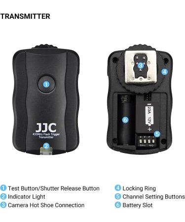 JJC Wireless Flash Trigger & Shutter Remote Control Kit for Nikon D850 D500 D5 D810 - Includes Two Receivers and Cable - Replaces Nikon MC-30 - Buy Online on SooperMarket.com