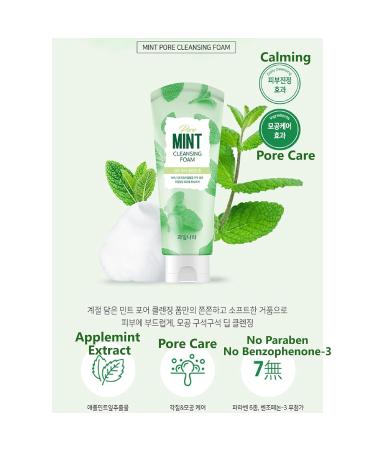 Mint Pore Korean Face Wash Cleansing Foam - Acne Prone Skin Facial Cleanser 130g | Kwailnara - Buy Online on SooperMarket.com