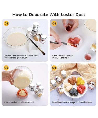 Nomeca Edible Luster Dust 8g Food Grade Gold Cake Dust - Metallic Shimmer Christmas Coloring Powder for Decorating Baking Fondant Gumpaste Chocolate Candy Drinks Cookies - Buy Online on SooperMarket.com