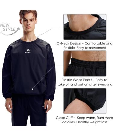 HOTSUIT Sauna Suit Men XX-Large Anti-Rip Sweat Suits for Gym Boxing Workouts - Black Jacket & Pants - Buy Online on SooperMarket.com