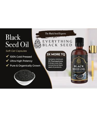 Turkish Black Seed Oil (Nigella Sativa Black Cumin) 100% Organic Cold Pressed 3X Thymoquinone- Glass Bottle (100ml) - Buy Online on SooperMarket.com