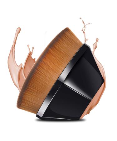 Flat Top Kabuki Foundation Makeup Brush for Blending Liquid and Powder Cosmetics (Black) - Buy Online on SooperMarket.com