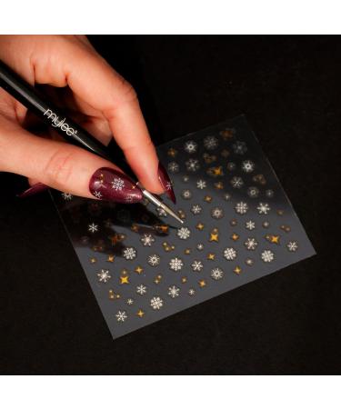 Mylee Nail Art Stickers - Snow Day - Self-Adhesive Metallic and Colourful Decorations DIY Nail Design Decoration 4 Seasons Leaves & Flowers Snowflakes Moons & Stars Hearts & Butterflies 1 - Snow Day - Buy Online on SooperMarket.com