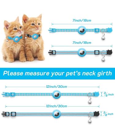 Lafayi 2 Pack Reflective Cat Collar with Airtag Case Adjustable GPS Tracker Personalized with Bell & Safety Lock - Blue - Buy Online on SooperMarket.com
