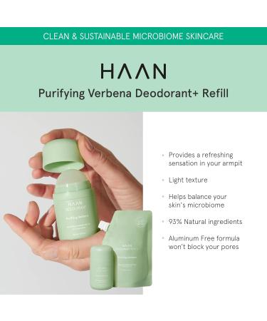 HAAN Natural Deodorant for Women & Men - 24 Hour Odor Protection | Vegan Aluminium-Free Paraben-Free | Includes Refill Purifying Verbena - Buy Online on SooperMarket.com