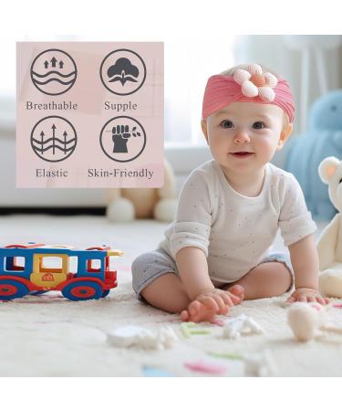 Uwiyo 6-Pack Baby Turban Headband Set | Soft Nylon Flower Loop Hairbands for Newborns & Toddlers - Buy Online on SooperMarket.com