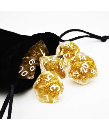 Haxtec Gold Glitter DND Dice Set - 7PCS Polyhedral Dungeons and Dragons Dice for Roleplaying Games - Buy Online on SooperMarket.com