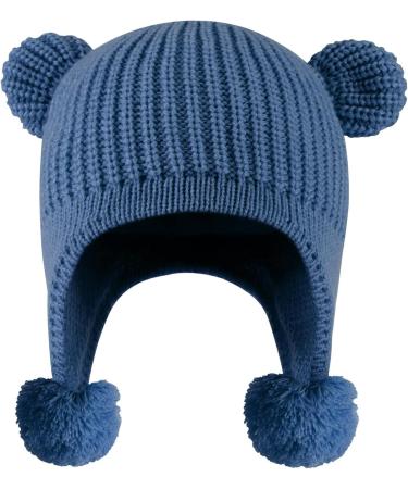 KAKU NANU Toddler Winter Hat with Double Pom Pom | Fleece Lined Beanie for Baby Boys and Girls | Blue | Ages 1-2 Years - Buy Online on SooperMarket.com