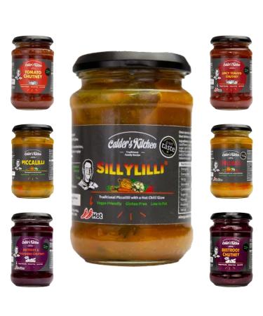 Calder's Kitchen Chutney Jar Pick N Mix - Choose From 7 Flavours | Gluten Free Piccalilli Chillililli Sillylilli Spicy-Tomato Beetroot & Habanero - Pack of 2 x 285g