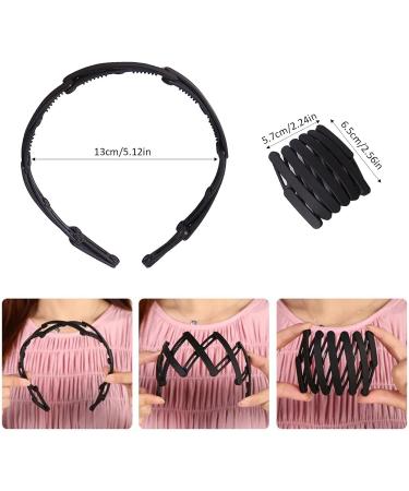 Portable Folded Hair Bands Adjustable Headband Multipurpose Telescopic Hairband Hair Clips for Women Girl Washing Makeup Travel Outdoor Fashion Hair Accessories Black - Buy Online on SooperMarket.com