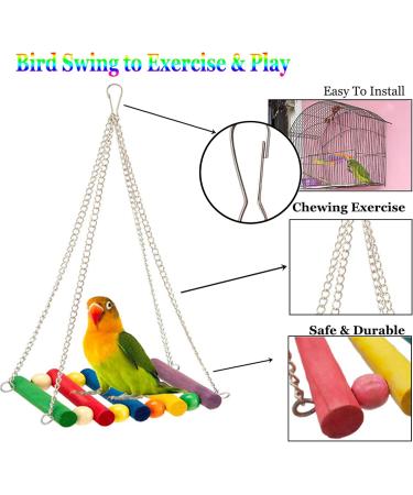 Esrise Bird Toys - Colorful Hanging Wood Bells for Conures Lovebirds & Finch | International Shipping - Buy Online on SooperMarket.com