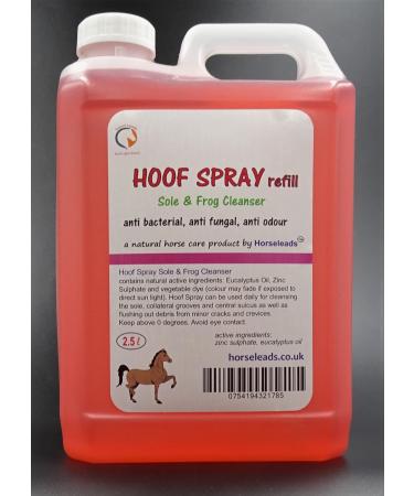 Hoof Spray Refill 2.5 Litre Sole and Frog Disinfectant Antiseptic Cleanser by Horse Leads for thrush for horses