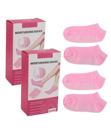 2 Pairs Moisturizing Sock Set Anti Slip Full Coverage Foot Care Moisturizing Socks for Dry Cracked Feet