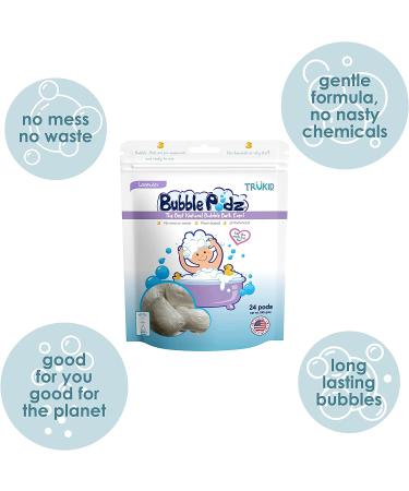 TruKid Bubble Podz Lavender Bubble Bath for Baby & Kids - Gentle, pH Balanced, Natural Ingredients - 24 Count - Buy Online on SooperMarket.com