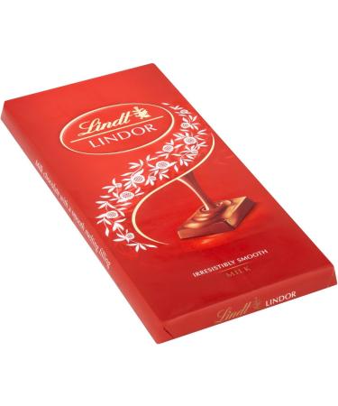 Lindt - Lindor - Milk Bar - 100g (Pack of 10) - Buy Online on SooperMarket.com