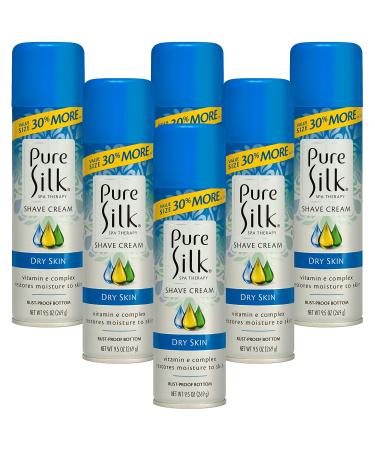Value Size - Pure Silk Dry Skin Treatment Spa Therapy Shave Cream, 9.5 Ounces (Pack of 6)