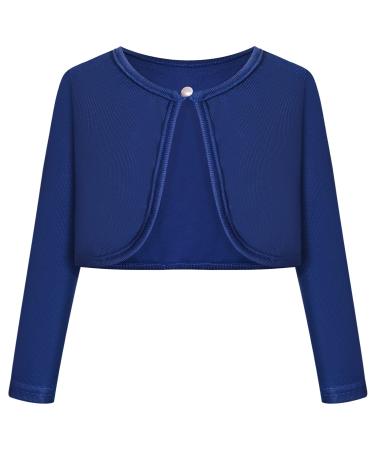 BONNY BILLY Girls Cardigan Long Sleeve Knitted Cotton Bolero Shrug Kids Clothing 5-6 Years Blue