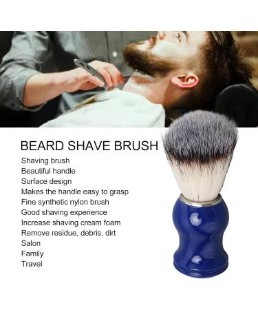 Handmade Shaving Brushes for Men - Blue Handle & Silver Ring | Beauty & Hairdressing Salon Essential - Buy Online on SooperMarket.com