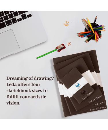 Leda Art Supply A5 Sketchbook - Lay Flat Softcover Sketch Book for Kids/Adults - 160 Pages - Ideal for Ink, Watercolor, Pen, Pencils - Medium Size - Buy Online on SooperMarket.com