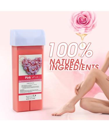 Dual Roll On Waxing Kit with Rose Wax Cartridge - Hair Removal Double Wax Warmer for Legs, Arms, Underarms - Pink - Buy Online on SooperMarket.com