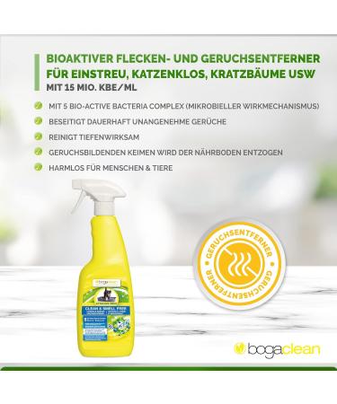 Bogaclean Clean & Smell Free Litter Box Spray | Cat Urine Odor Remover | Microbiological & Enzyme Cleaner for Cat Toilets | 500 ml - International Shipping Available - Buy Online on SooperMarket.com