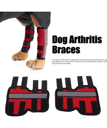 EVTSCAN 1 Pair Supportive Dog Leg Braces Reflective Designed Dog Front Leg Protector for Injury/Sprains/Instability/Anthritis(L-red) L Red - Buy Online on SooperMarket.com