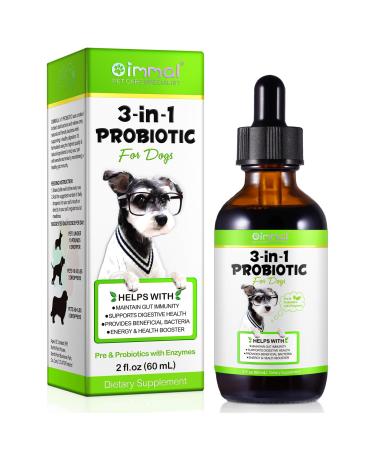 Probiotic for Dogs 3 in 1 Dog Probiotic Drops Helps Relieve Diarrhea Supports Gut Health Itchy Skin Immunity Constipation & Bad Breath Dog Digestive Supplements Bacon Flavor - 60ml / 2 fl.oz