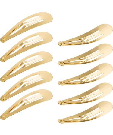 50 Pack Snap Hair Clips Hair Barrettes for Kids Girls and Women 50 mm (Gold)